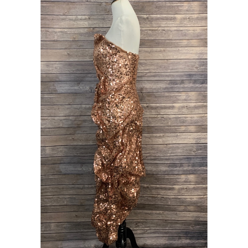 Rubin Singer Ruffled Sequin Gown - Picture 4 of 12